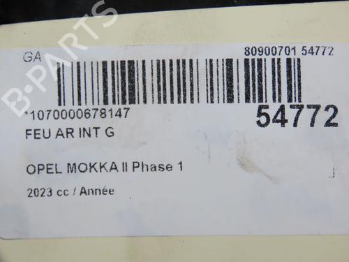 Venstre baglygte bagklap OPEL MOKKA 1.5 (76) (110 hp) 31121212