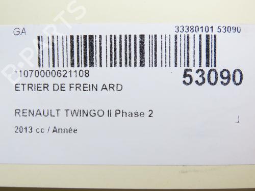 Used Right rear brake caliper RENAULT TWINGO II (CN0_) 1.6 RS (CN0N, CN0R, CN0S) (133 hp) 28801653