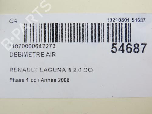 Used Mass air flow sensor RENAULT LAGUNA III (BT0/1) 2.0 dCi (BT07, BT0J, BT14, BT1A, BT1S) (131 hp) 28828805