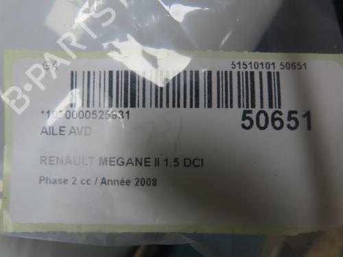 Used Right front fenders RENAULT MEGANE II Estate (KM0/1_) 1.5 dCi (KM16, KM1E) (106 hp) 28830892