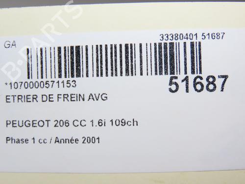 Left front brake caliper PEUGEOT 206 CC (2D) 1.6 16V (2DNFUF, 2DNFUR) | BP26049176M105  - Image 6