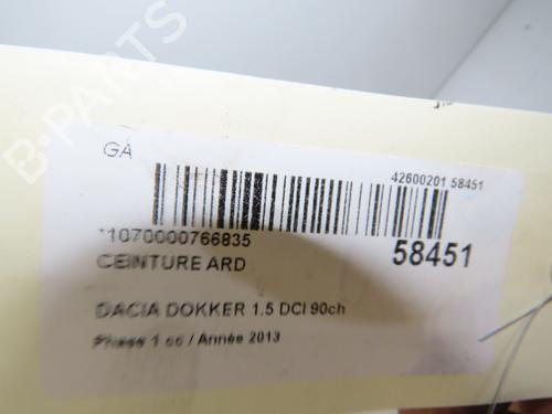 Used Rear right seatbelt Rear right seatbelt DACIA DOKKER MPV (KE_) 1.5 dCi (KEAJ, KEAH) (90 hp) 40554284 40554284