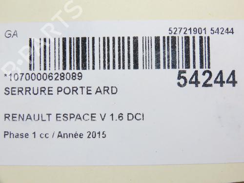 Rear right lock RENAULT ESPACE V (JR_) 1.6 dCi 160 | BP28969058C99 