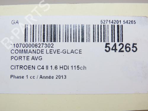 Left front window switch CITROËN C4 II (NC_) 1.6 HDi 115 | BP28831753I27 - Image 6