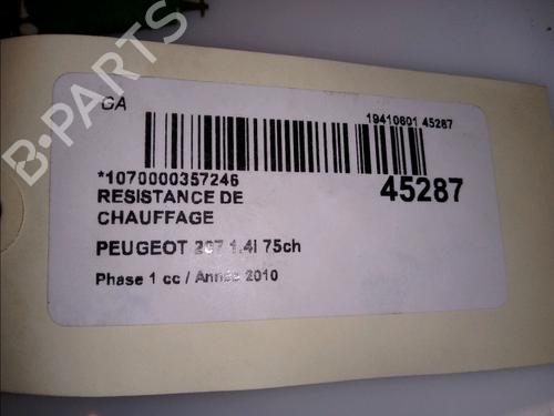 Used Heater resistor PEUGEOT 207 (WA_, WC_) 1.4 (73 hp) 11677480