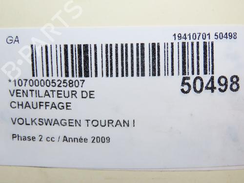 Heater blower motor VW TOURAN (1T1, 1T2) 2.0 TDI 16V | BP19170667M62 
