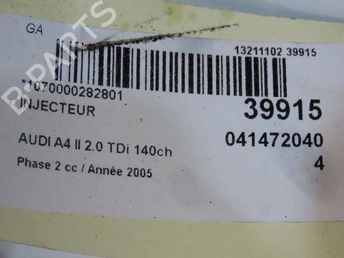 Used Injector Injector AUDI A4 B7 (8EC) 2.0 TDI 16V (140 hp) 34498040 34498040