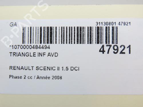 Right front suspension arm RENAULT SCÉNIC II (JM0/1_) 1.5 dCi (JM1E, JM16) | BP19170684M13 