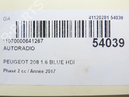 Radio PEUGEOT 208 I (CA_, CC_) 1.6 HDi / BlueHDi 75 | BP28830613E6 