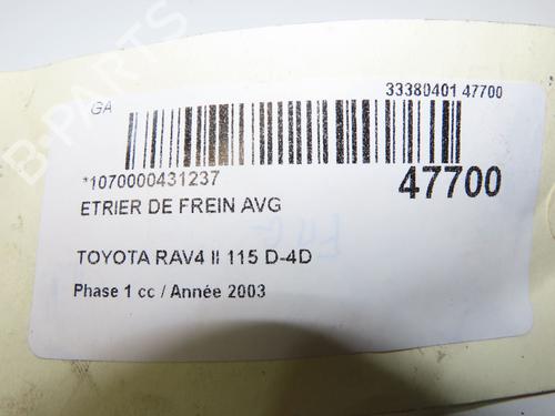 Left front brake caliper TOYOTA RAV 4 II (_A2_) 2.0 D 4WD (CLA20_, CLA21_, CLA20R, CLA21R) | BP36367569M105 - Image 3
