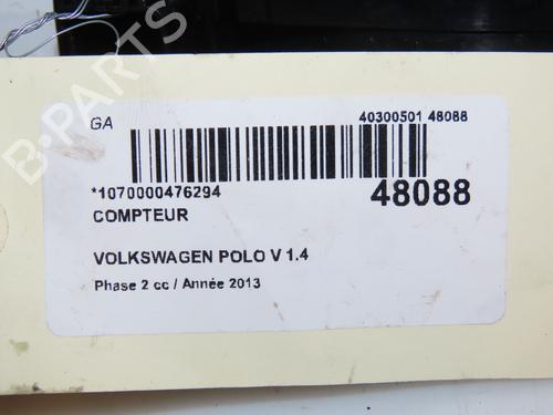 Used Instrument cluster VW POLO V (6R1, 6C1) 1.2 TDI (75 hp) 16572822
