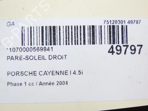 right-sun-visor-porsche-cayenne-9pa-2002-2003-2004-2005-2006-2007-2008-2009-2010-24359112 main image
