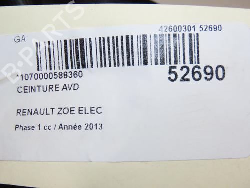 Front right seatbelt RENAULT ZOE (BFM_) ZOE | BP28801808I25 - Image 6