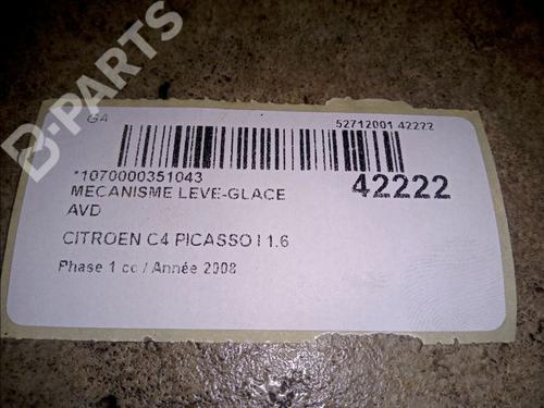 Front right window mechanism CITROËN C4 Picasso I MPV (UD_) 1.6 HDi | BP10053294C23 