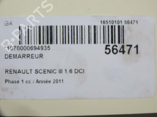 Used Starter RENAULT SCÉNIC III (JZ0/1_) 1.6 dCi (JZ00, JZ12) (130 hp) 31155076