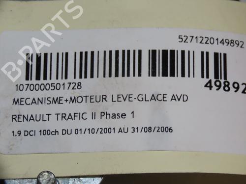 Rudehejsemekanisme Højre foran RENAULT TRAFIC II Van (FL) 1.9 dCi 100 (FL0C, FL0K, FL0B) (101 hp) 17552008
