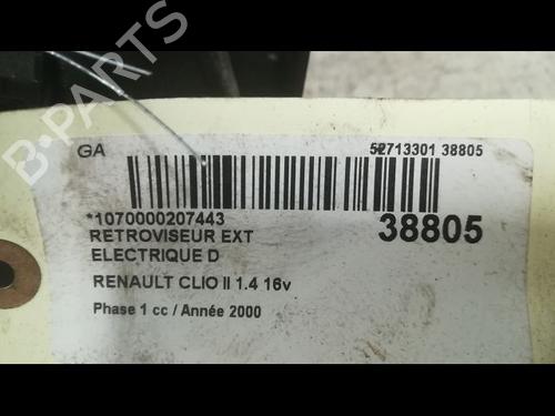 Used Right mirror RENAULT CLIO II (BB_, CB_) 1.4 16V (B/CB0P, BB13) (98 hp) 9604291