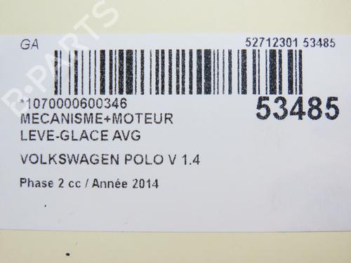 Front left window mechanism VW POLO V (6R1, 6C1) 1.4 TDI | BP28831192C22 