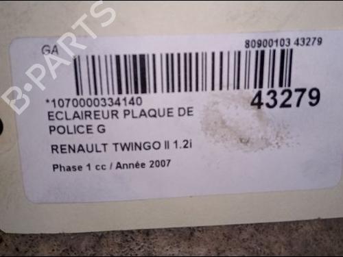 Used Licence plate light RENAULT TWINGO II (CN0_) 1.2 (CN0D) (58 hp) 23177822