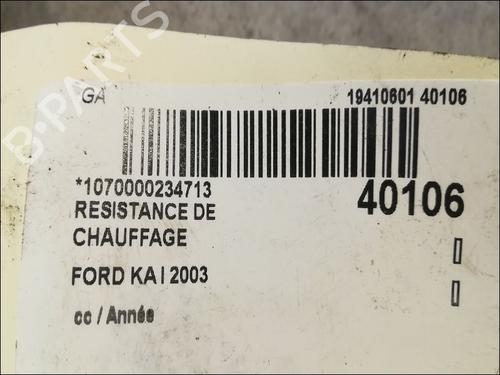 Used Heater resistor Heater resistor FORD KA (RB_) 1.3 i ROCAM (70 hp) 11677284 11677284