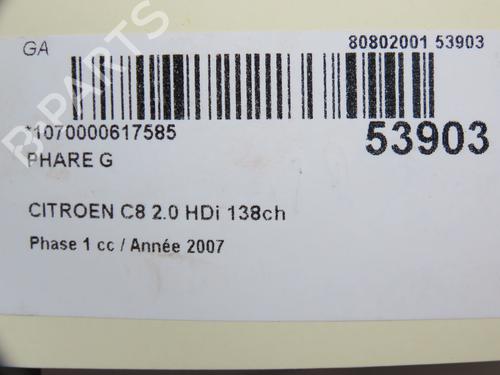 Venstre forlygte CITROËN C8 (EA_, EB_) [2002-2026]  28832552