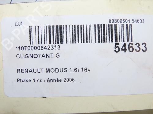 Used Left front indicator Left front indicator RENAULT MODUS / GRAND MODUS (F/JP0_) 1.6 (JP03, JP0B, JP0U, JP0Y, JP1G) (112 hp) 31121118 31121118