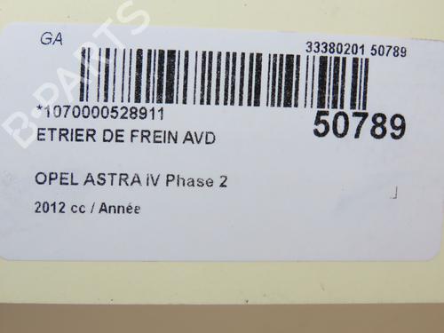 Right front brake caliper OPEL ASTRA J (P10) 1.7 CDTI (68) | BP18779611M104 