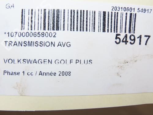 Left front driveshaft VW GOLF PLUS V (5M1, 521) 1.9 TDI | BP28967393M38 