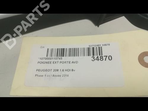 Front right exterior door handle PEUGEOT 208 I (CA_, CC_) 1.6 HDi | BP9597784C129 