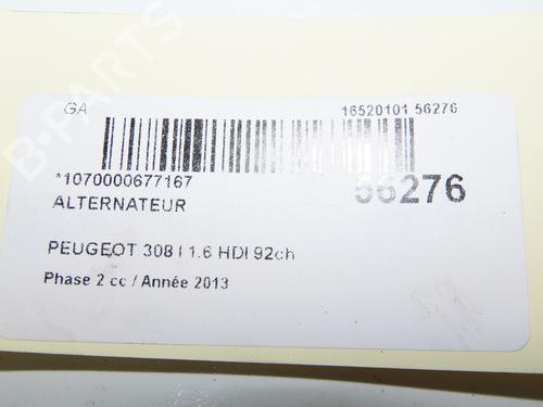 Alternador PEUGEOT 308 I (4A_, 4C_) 1.6 HDi (92 hp) 31692724
