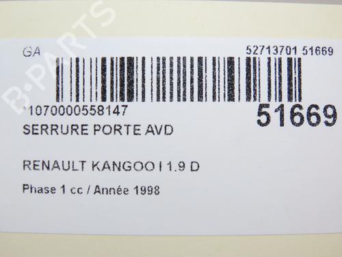 Used Front right lock RENAULT KANGOO Express (FC0/1_) D 55 1.9 (FC0D) (54 hp) 24359039