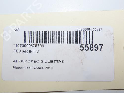 Used Right tailgate light ALFA ROMEO GIULIETTA (940_) 1.6 JTDM (940FXD1A) (105 hp) 31141150