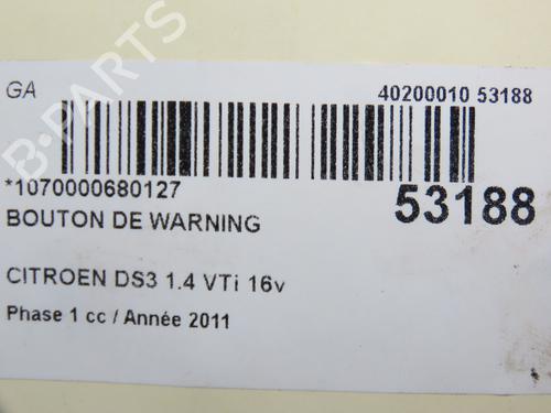 Used Warning switch CITROËN DS3 (SA_) 1.4 VTi 95 (95 hp) 30955807