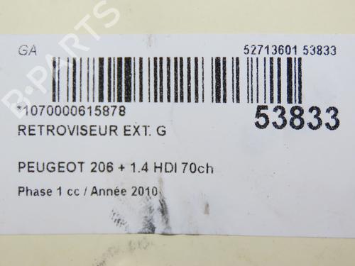 Used Left mirror PEUGEOT 206+ (2L_, 2M_) 1.4 HDi eco 70 (68 hp) 28831553