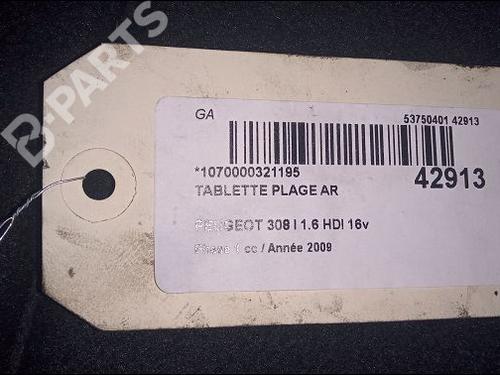Rear parcel shelf PEUGEOT 308 I (4A_, 4C_) 1.6 HDi | BP9618444C85 