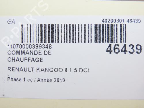 Used Climate control RENAULT KANGOO Express (FW0/1_) 1.5 dCi 70 (FW0A, KW0V) (68 hp) 11921400