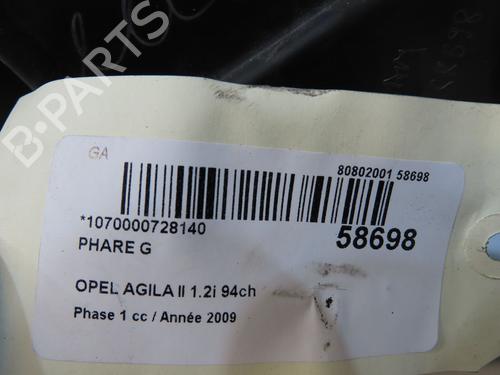 Left headlight OPEL AGILA B (H08) 1.2 (F68) | BP38676525C28 - Image 5