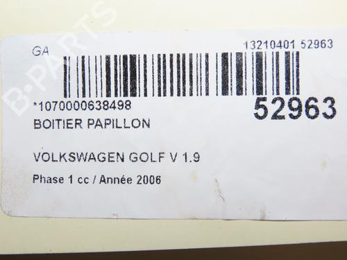 Throttle body VW GOLF V (1K1) 1.9 TDI | BP28966864M82