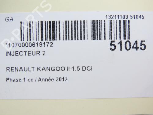 Used Injector RENAULT KANGOO Express (FW0/1_) 1.5 dCi 90 (FW0G, FW05, FW08, FW11) (90 hp) 28828833