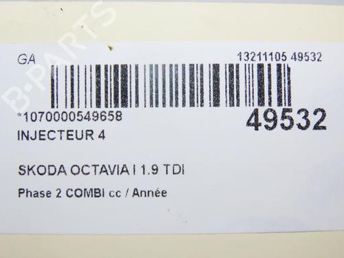 Used Injector SKODA OCTAVIA I Combi (1U5) 1.9 TDI (90 hp) 19162102