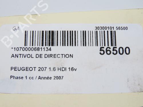 Used Ignition barrel PEUGEOT 207 (WA_, WC_) 1.6 HDi (90 hp) 31575784