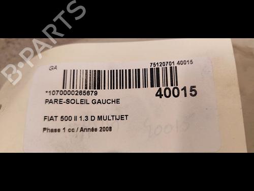 Used Left sun visor FIAT 500 (312_) 1.3 D Multijet (312AXB1A) (75 hp) 23177526
