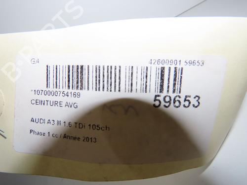 Used Front left seatbelt Front left seatbelt AUDI A3 Sportback (8VA, 8VF) 1.6 TDI (110 hp) 39893899 39893899