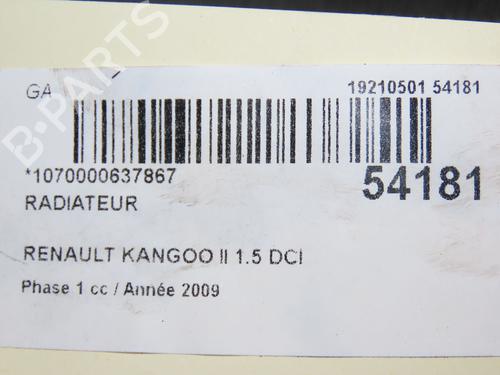 Used Water radiator Water radiator RENAULT KANGOO / GRAND KANGOO II (KW0/1_) 1.5 dCi 85 (KW0K, KW0L, KW0B) (86 hp) 28829188 28829188
