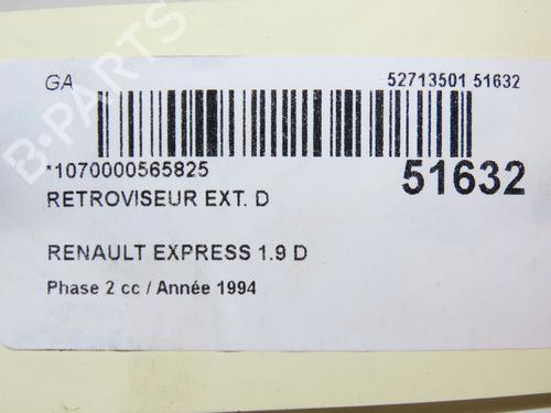 Right mirror RENAULT RAPID Box Body/MPV (F40_, G40_) 1.9 D (F40P, F40N, F40E) | BP26383676C27