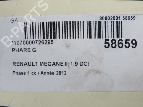 Left headlight RENAULT MEGANE III Hatchback (BZ0/1_, B3_) 1.9 dCi (BZ0N, BZ0J) | BP36791394C28 - Image 5