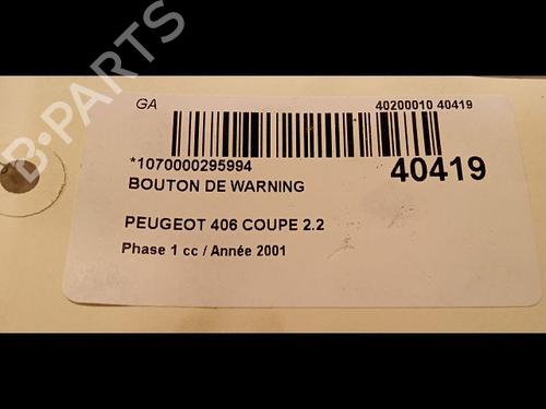 Used Warning switch PEUGEOT 406 Coupe (8C) 2.2 HDI (133 hp) 9616094