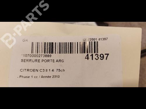 Rear left lock CITROËN C3 II (SC_) 1.4 | BP9613123C100 