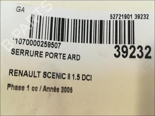 Used Rear right lock RENAULT SCÉNIC II (JM0/1_) 1.5 dCi (JM0F) (82 hp) 23177007