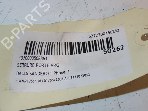 Rear left lock DACIA SANDERO 1.4 MPI LPG | BP16832968C100